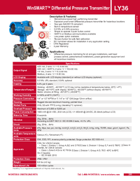 Thumbnail of document Manual - WINSMART LY36 Smart Explosion Proof differential Pressure Transmitter